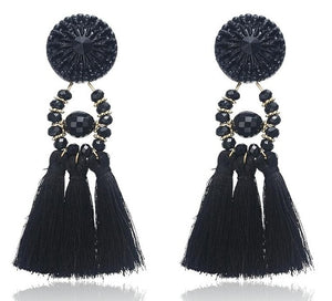 Bohemian Long Statement Tassel Drop Earrings