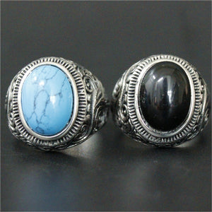 Blue Black Stone Ring