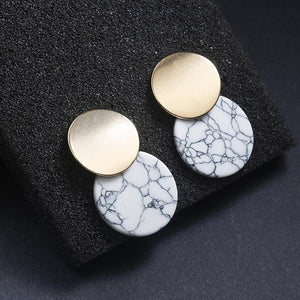 Double Round Drop Earrings